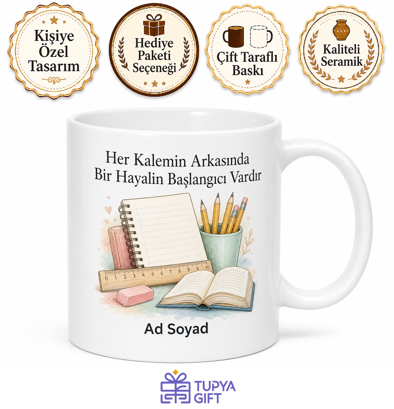 Kırtasiyeciye Hediye Kalem Kokusu Defter Kaplama Okul Alışverişi Yoğunluğu Kupa Bardak
