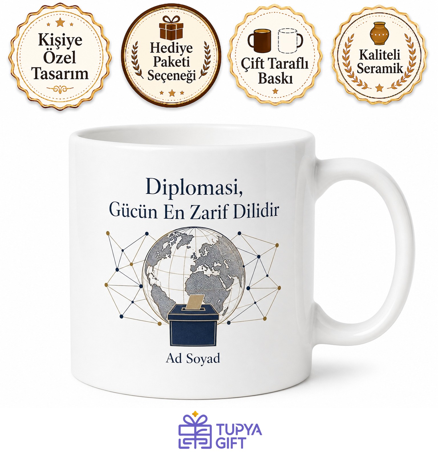 Siyaset Bilimciye Uluslararası İlişkiler Diplomasi Seçim Analizi Politik Sistem Hediye Kupa Bardak