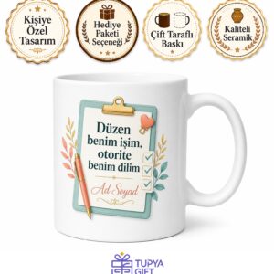 Sınıf Annelerine Özel Düzen Sağlayıcı Otoriter Kupa Bardak Hediye