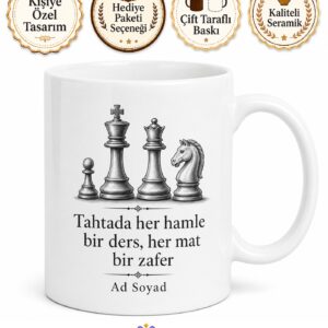 Satranç Oyuncusuna Hediye Şampiyon Taktik Zeka Mat Edenlere Turnuva Kupa Bardak