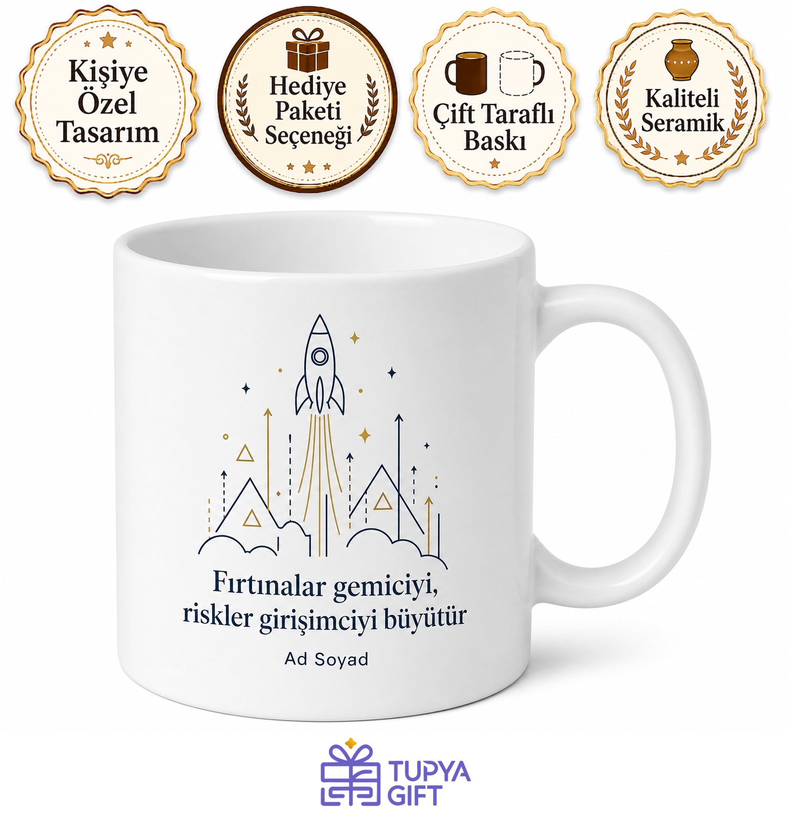 Startup Ruhu Girişimci Kupa Kendi İşinin Patronu Risk Alma Hediye Bardak