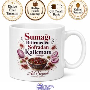 Sumak Kullananlara Özel Tasarım Kupa Bardak Güneydoğu Baharatı Hediye Ekşi Sumak Soğan Salatası