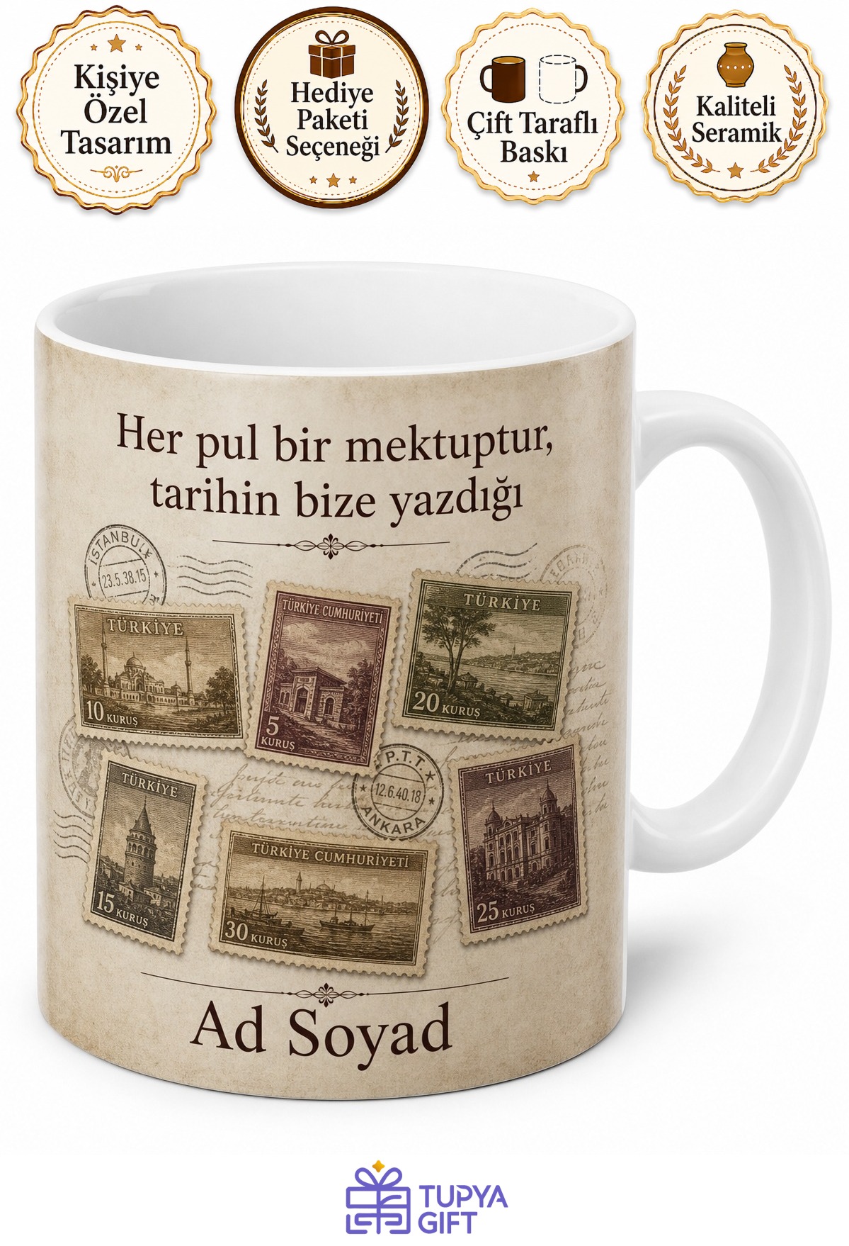 Koleksiyoner Pul Biriktirenlere Tozlu Tarih Albüm Kupa Bardak Hediye