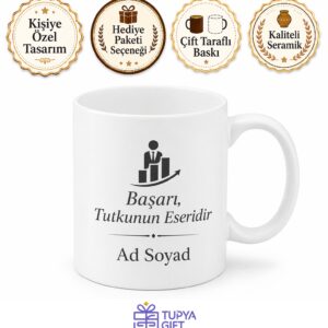 Meslek Logosu Baskılı Yeni İş Ve Terfi Hediyesi İsme Özel Şık Kupa Bardak