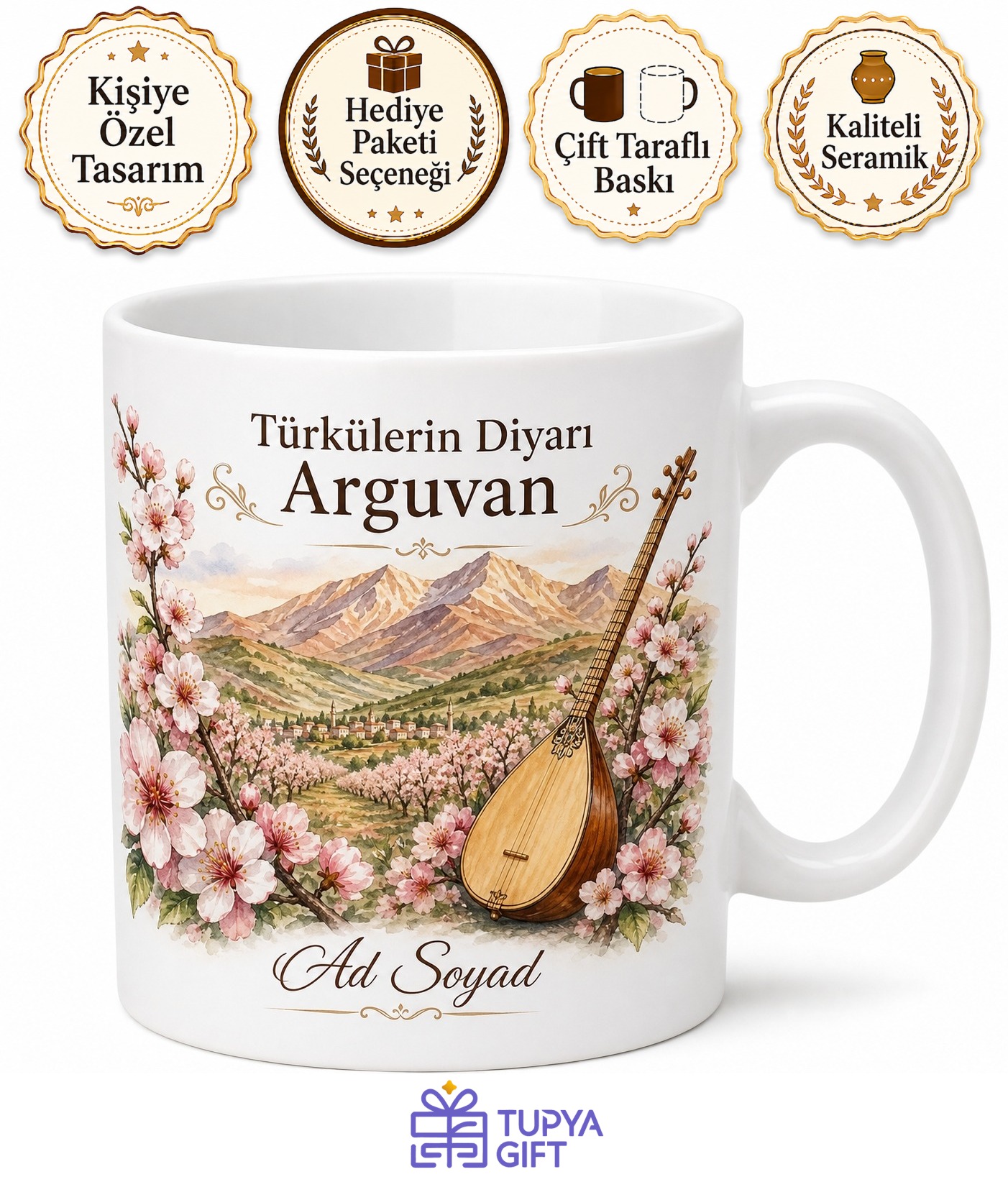 Malatya Arguvan Doğal Güzellikler Türküler Diyarı Kayısı Bahçeleri Melodi Kupa Hediye