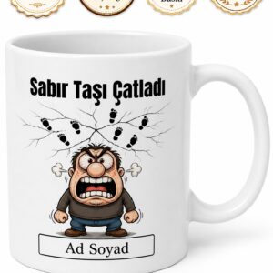 Üst Komşunun Ayak Seslerine Sabreden Sinirli Komşu Kupası Hediye Bardak