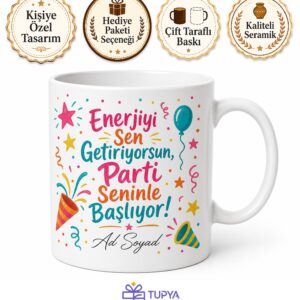 Kalabalığı Seven Arkadaşa Dışadönük İnsan Partinin Kalbi Kupa Bardak Hediye