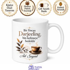 Darjeeling Çayı İçenlere Siyah Çay Kupa Bardak Özel Tasarım Hediye