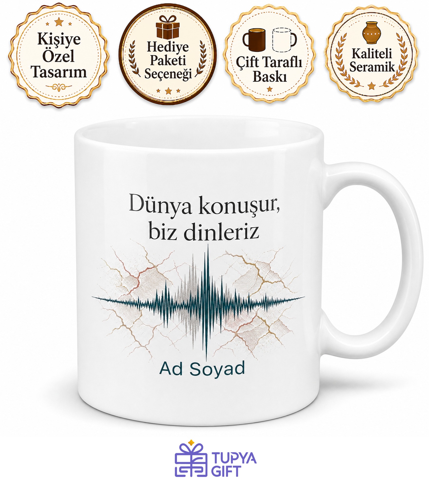 Deprem Uzmanına Fay Hattı Sismograf Tektonik Plaka Sarsıntı İzleme Kupa Hediye