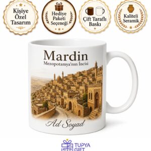 Mardin Tarihi Taş Evler Mezopotamya Hatırası Kupa Bardak Hediye