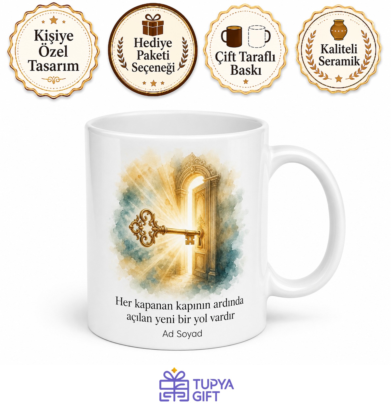 Açma Temalı Baskılı Kupa Bardak Hediye Özel Tasarım Porselen Mug
