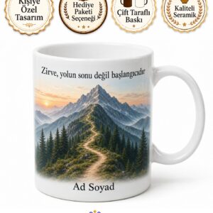 Doğa Yürüyüşü Manzara Temalı Kupa Bardak Dağcılara Özel Hediye Termos Çay