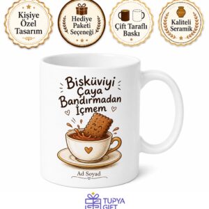 Bisküvi Temalı Komik Kupa Kakaolu Pötibör Çaya Bandırmalık Hediye Bardak