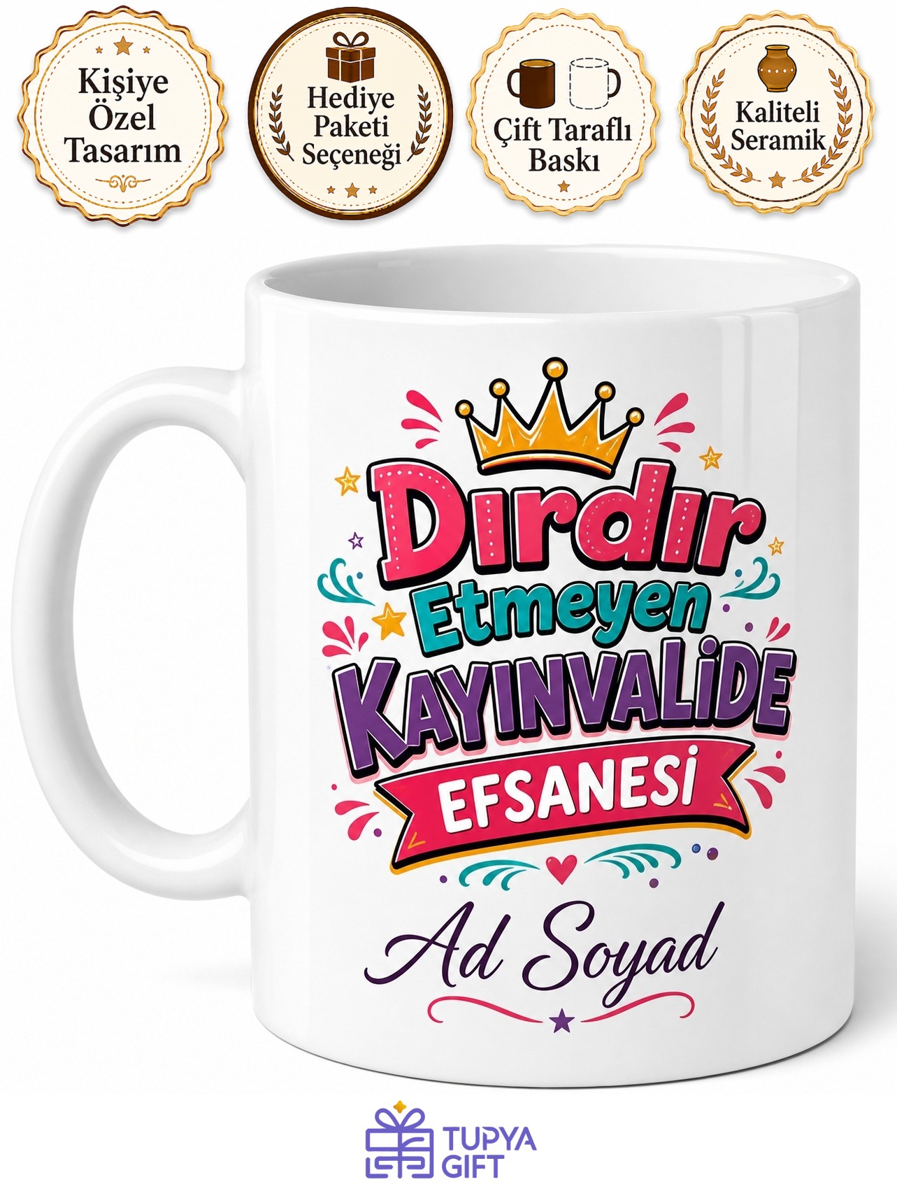Dırdır Etmeyen Kayınvalide Efsanesi Esprili Kaynana Kupa Bardak Hediye