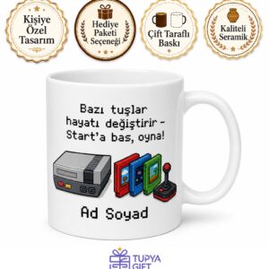 Retro Atari Oyunları Kasetçalar Nostalji Köşesi Kupa Bardak Hediye