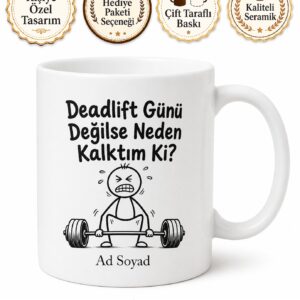 Deadlift Temalı Komik Spor Baskılı Kupa Bardak Fitness Hediye