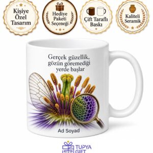 Makro Fotoğrafçı Çiçek Özü Böcek Gözü Büyüteç Etkisi Kupa Bardak Hediye