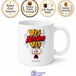 Vış Anam Vış Yazılı Doğu Anadolu Şaşkınlık İfadesi Esprili Kupa Bardak Hediye