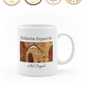 Ergani Tarihi Dokusu Diyarbakır Hatırası Kupa Bardak Özel Tasarım Hediye