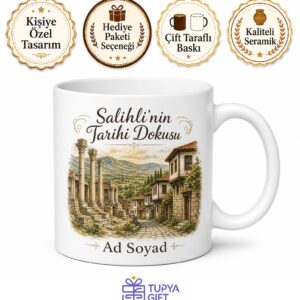 Salihli Tarihi Dokusu Manisa Hatırası Çay Kupası Hediye Bardak Özel Tasarım