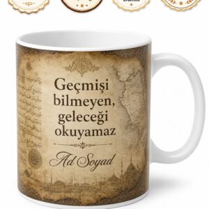 Tarihçiye Hediye Arşiv Belgeleri Eski Metinler İmparatorluk Çöküşü Temalı Kupa Bardak