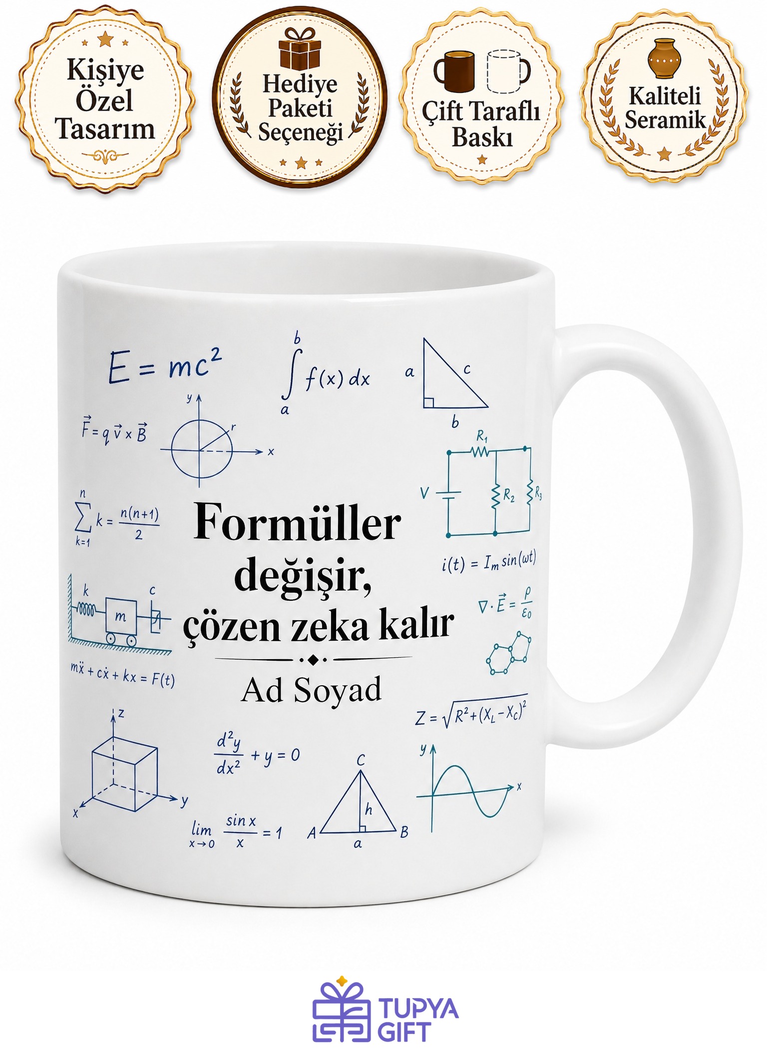 Mühendislik Öğrencisine Formüller Arasında Kaybolan Zeka Kupası Hediye Bardak