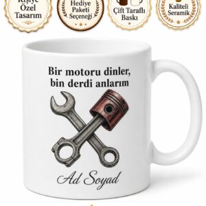 Motorun Sesinden Anlayan Tamirci Kahve Kupası Özel Tasarım Hediye Bardak