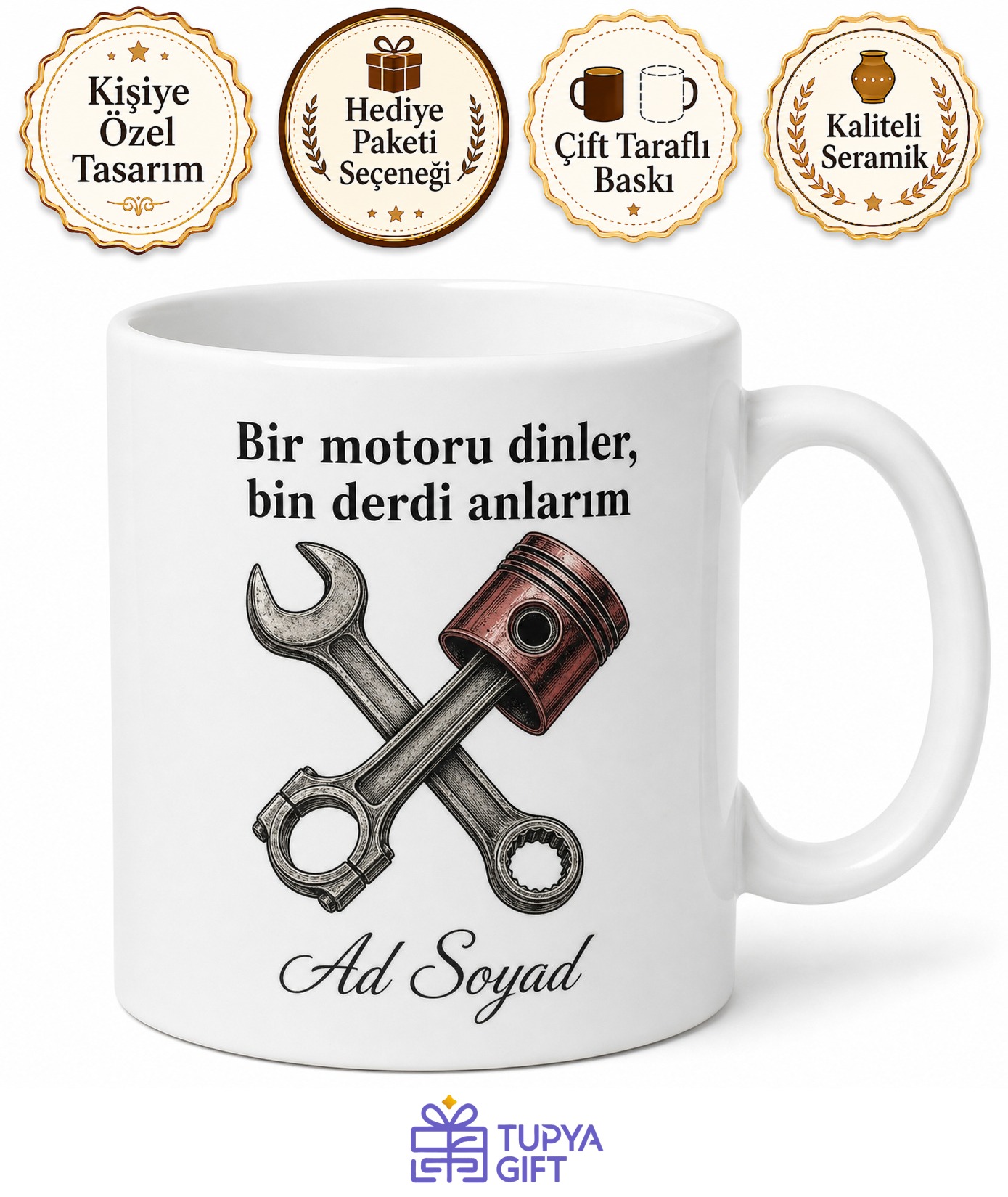 Motorun Sesinden Anlayan Tamirci Kahve Kupası Özel Tasarım Hediye Bardak