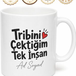 Tribini Çektiğim Tek İnsan Romantik Esprili Sevgili Kupası Hediye Bardak