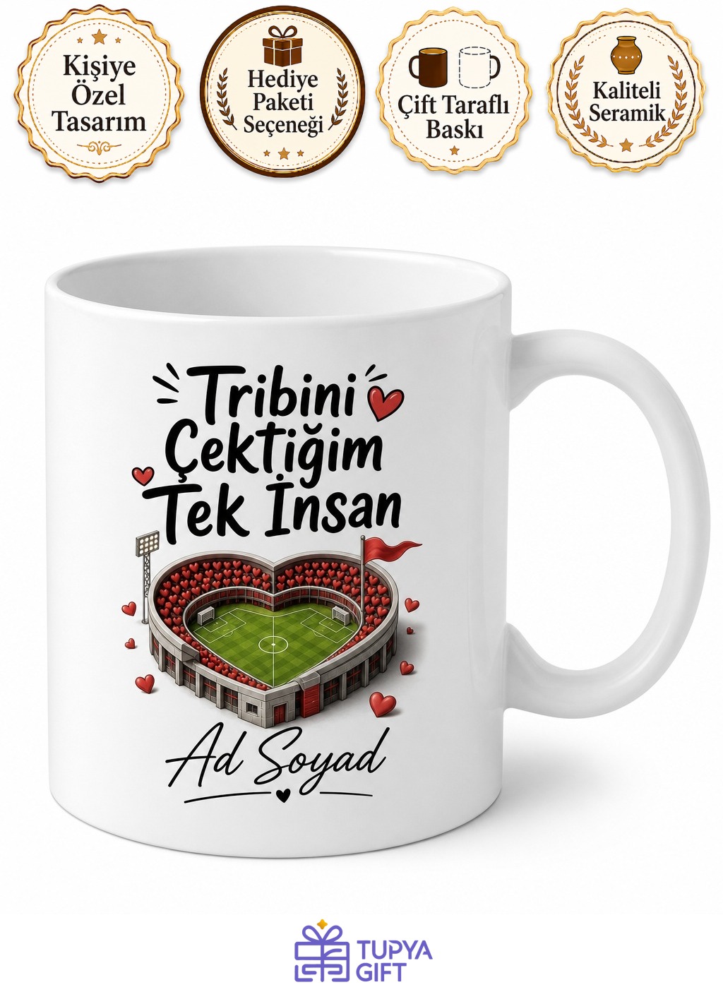 Tribini Çektiğim Tek İnsan Romantik Esprili Sevgili Kupası Hediye Bardak