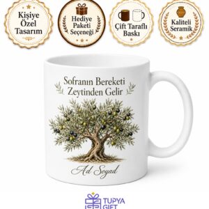 Zeytinyağı Kullananlara Sızma Zeytinyağı Ege Kahvaltısı Zeytin Ağacı Kupa Hediye Bardak