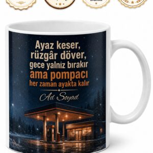 Benzinlikte Gece Vardiyası Tutan Pompacıya Soğuk Ayaz Kupası Hediye Bardak
