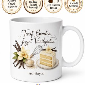 Vanilya Kullananlara Vanilyalı Kek Kokulu Mutfak Şekerli Vanilin Kupa Bardak Hediye