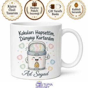 Koku Hapseden Çöp Kovası Anneler İçin Kupa Bardak Hediye Kirli Bez Çöpü Temalı