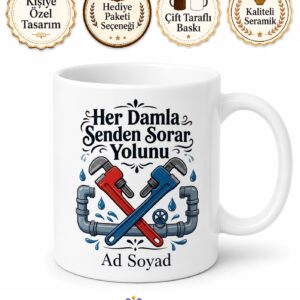 Su Kaçaklarının Düşmanı Usta Tesisatçı Hediye Seramik Kupa Bardak