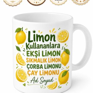 Limon Kullananlara Ekşi Limon Sıkmalık Limon Çorba Limonu Çay Limonu Kupa Bardak Hediye