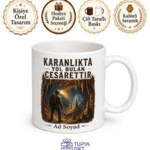 Mağara Kaşifi Kupa Yeraltı Araştırması Sarkıt Dikit Kafa Lambası Hediye Bardak
