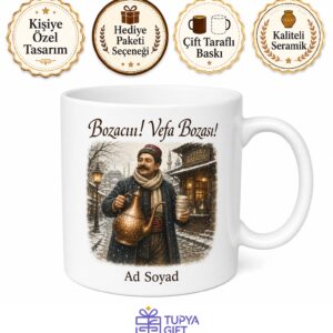 Boza Sırasında Bekleyenlere Nostaljik Sokak Satıcısı Sesi Kupası Hediye Bardak