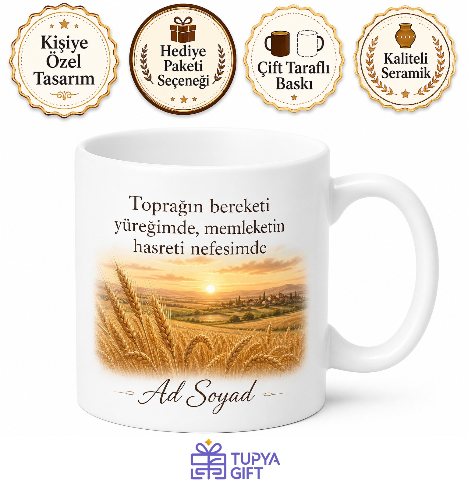 Adana İmamoğlu Bereketli Topraklar Memleket Özlemi Çay Kupası Hediye Bardak