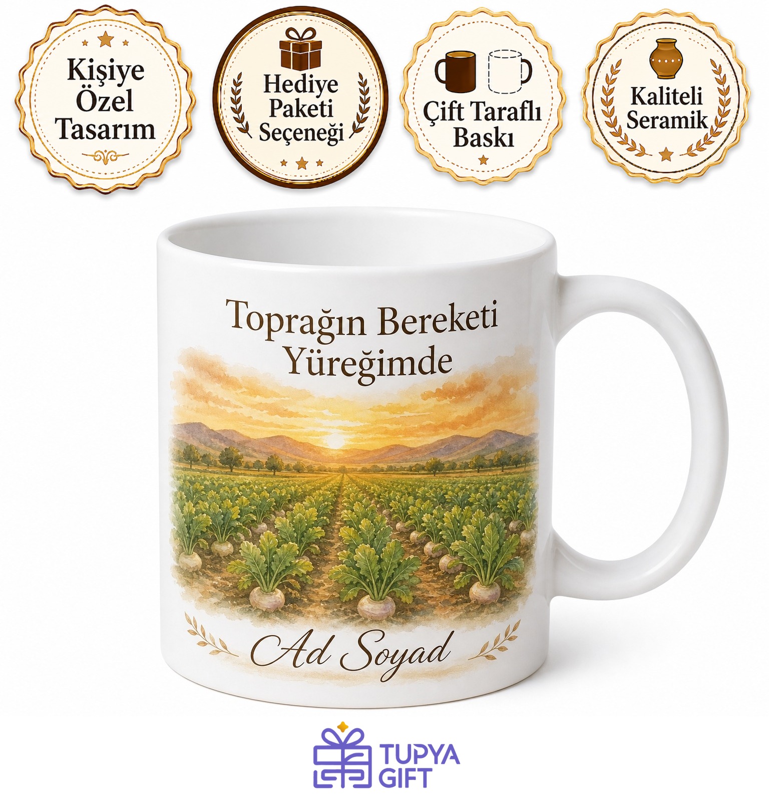 Osmaniye Kadirli Karatepe Aslantaş Turp Tarlaları Çukurova Bereketi Kahve Kupa Hediye