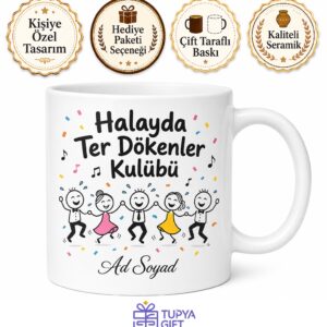 Damat Halayı Çeken Arkadaşlara Ter Atan Düğün Eğlencesi Kupa Bardak Hediye