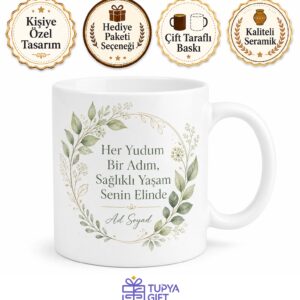 Moringa Çayı İçenlere Özel Tasarım Kupa Bardak Form Çayı Hediye Porselen Mug