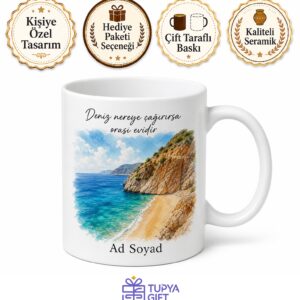 Kaş Kaputaş Plajı Turkuaz Suları Akdeniz Yaz Tatili Çay Kupası Hediye