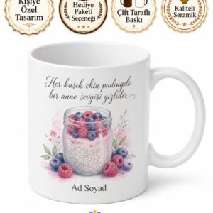Chia Tohumu Tatlısı Yapan Annelere Chia Puding Kupa Bardak Hediye