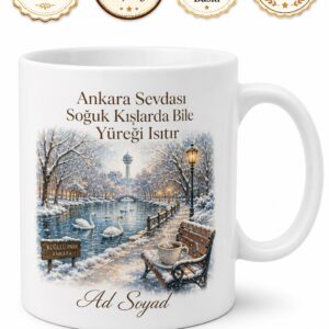 Kuğulu Park Kış Kahve Keyfi Ankara Sevdalısı Kupası Özel Tasarım Hediye Bardak
