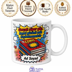 Çizgi Roman Fuarı Süper Güçler Fasikül Biriktiren Özel Baskı Kupa Bardak Hediye
