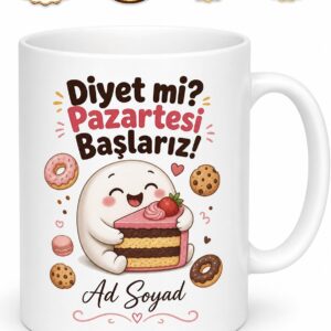 Sürekli Diyete Başlayıp Bozan İradesiz Ama Tatlı Arkadaş Kupası Hediye Bardak