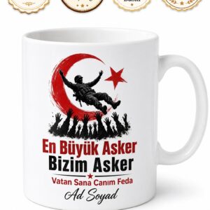 Asker Uğurlama Havaya Atılanlara En Büyük Asker Bizim Asker Kupa Bardak Hediye