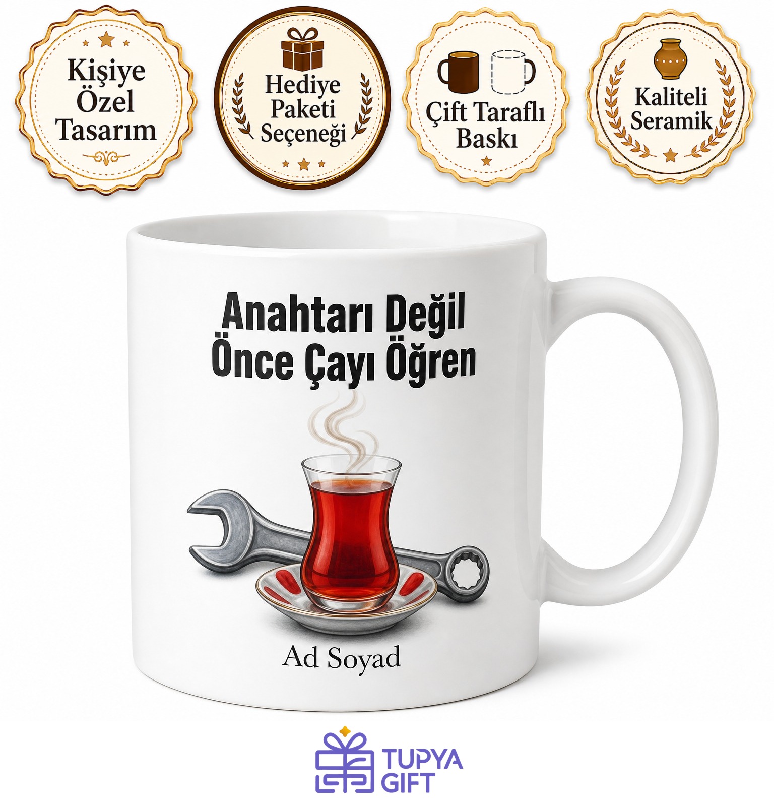 Oto Sanayide Çırak Olan Gence Ustanın Çayını Getiren Kupa Hediye Bardak