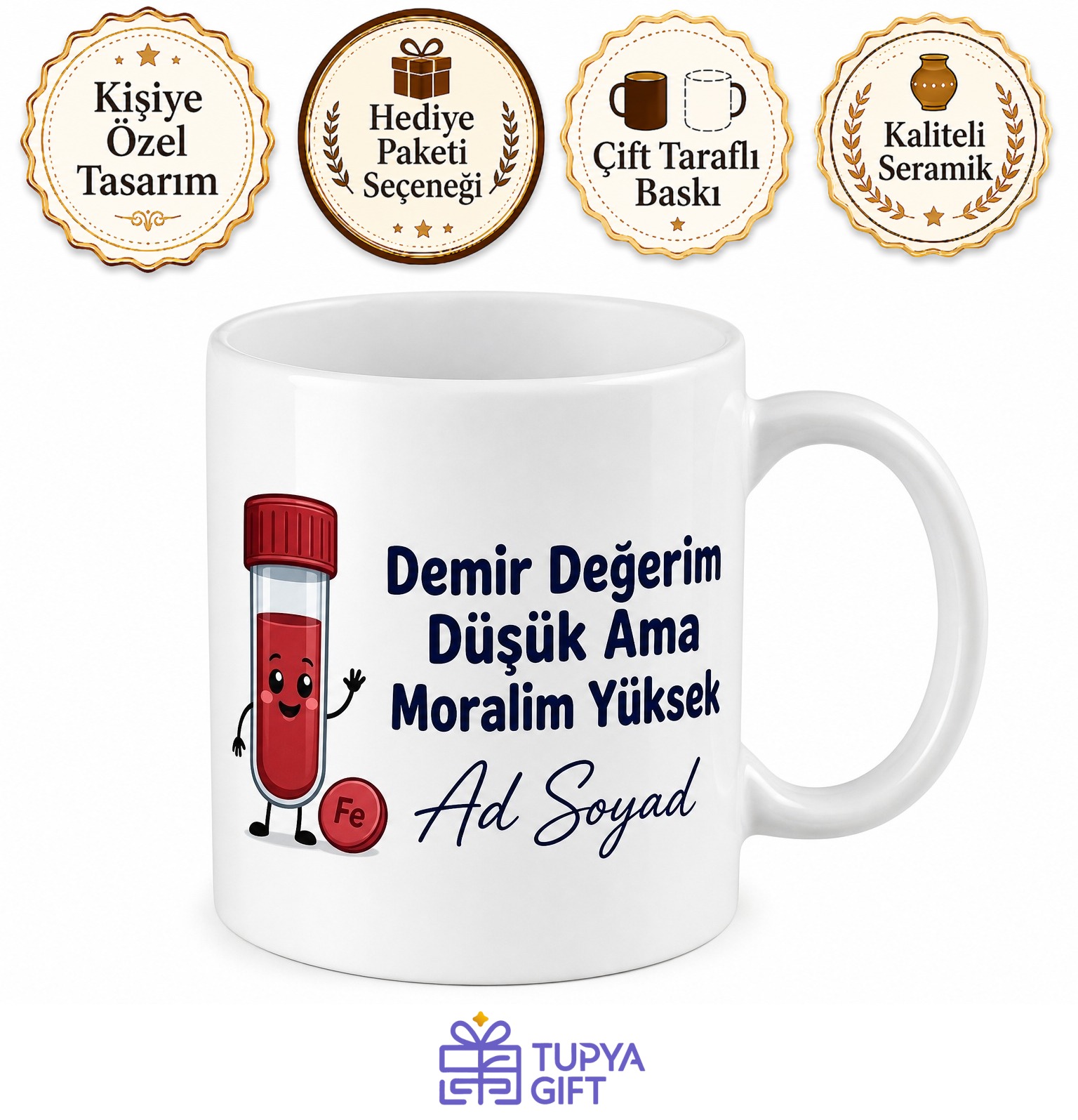 Kan Tahlili Anneler Demir Eksikliği Vitamin Damar Bulma Komik Kupa Bardak Hediye